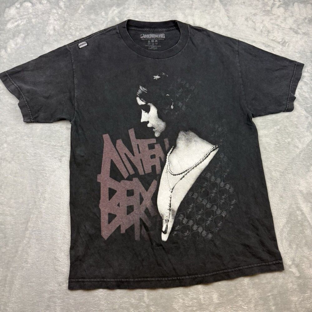 Anenberg Graphic T Shirt Mens L Black Portrait 100% Cotton Made In USA